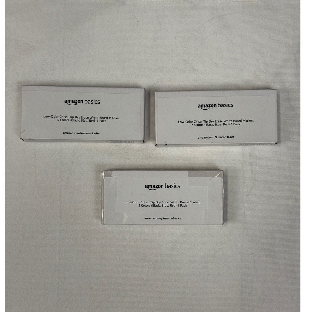 Amazon Basics Dry Erase Markers Chisel Tip Low Odor Black Red Blue 3 Packs of‎ 3